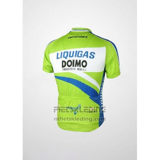 2010 Fietskleding Liquigas Doimo Blauw en Groen Korte Mouwen en Koersbroek